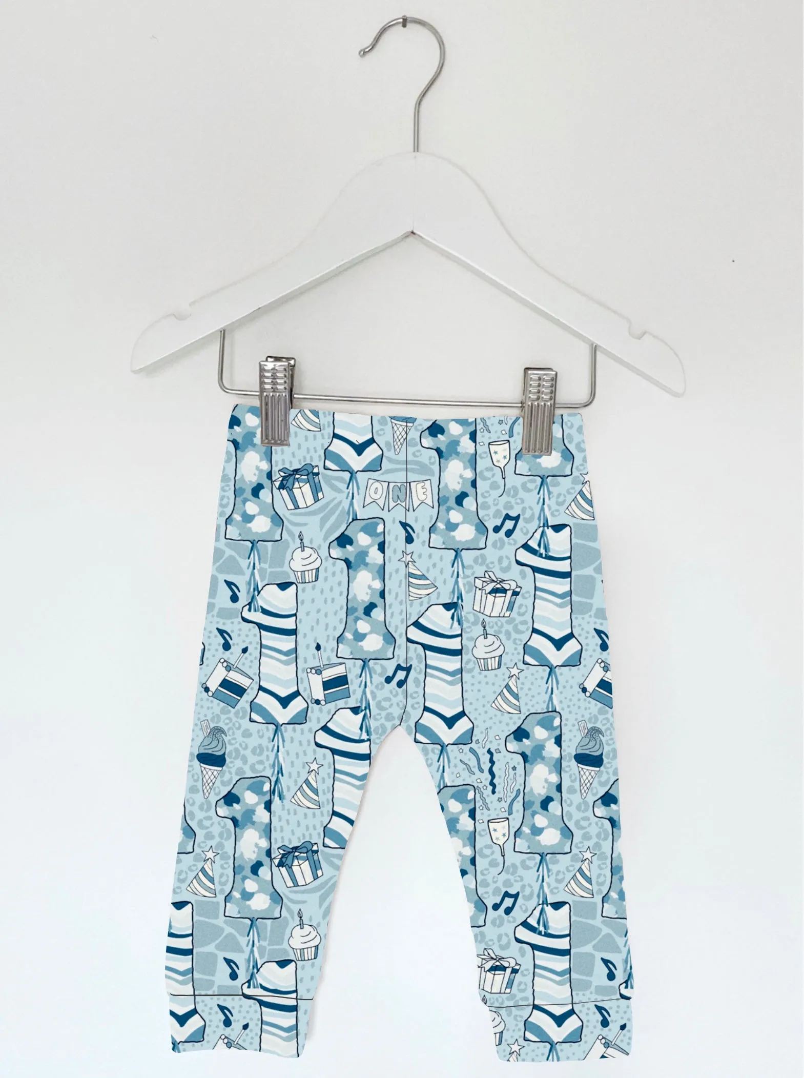 Blue 1st Birthday Party Leggings & Shorts