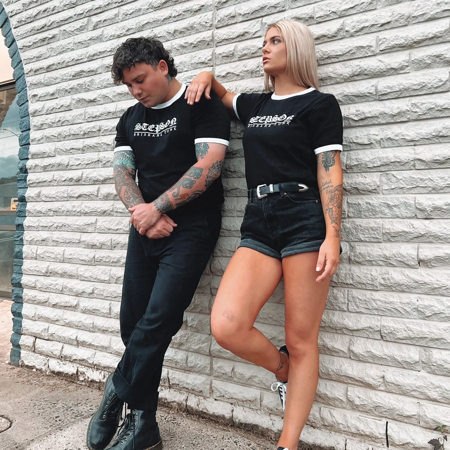 Brisbane Punk Ringer Tee (Black/White)