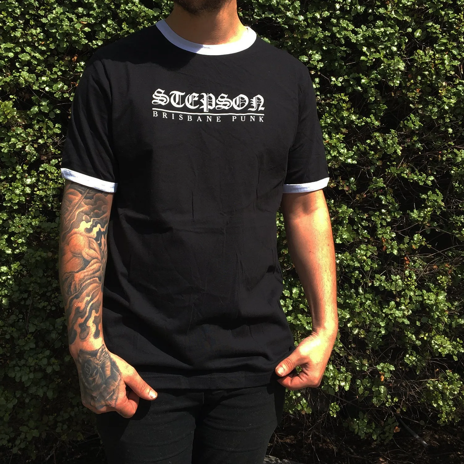 Brisbane Punk Ringer Tee (Black/White)
