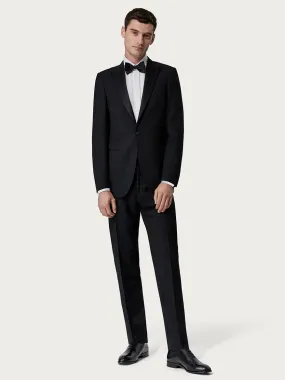 Canali Siena Black Wool Tuxedo With Peak Lapels