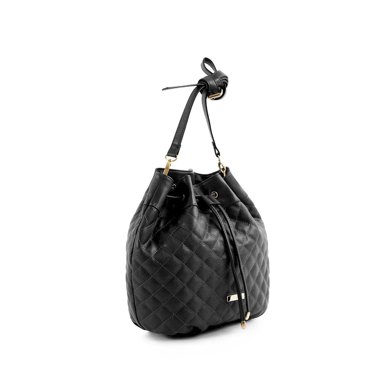 La Mode Quilted Drawstring - Black