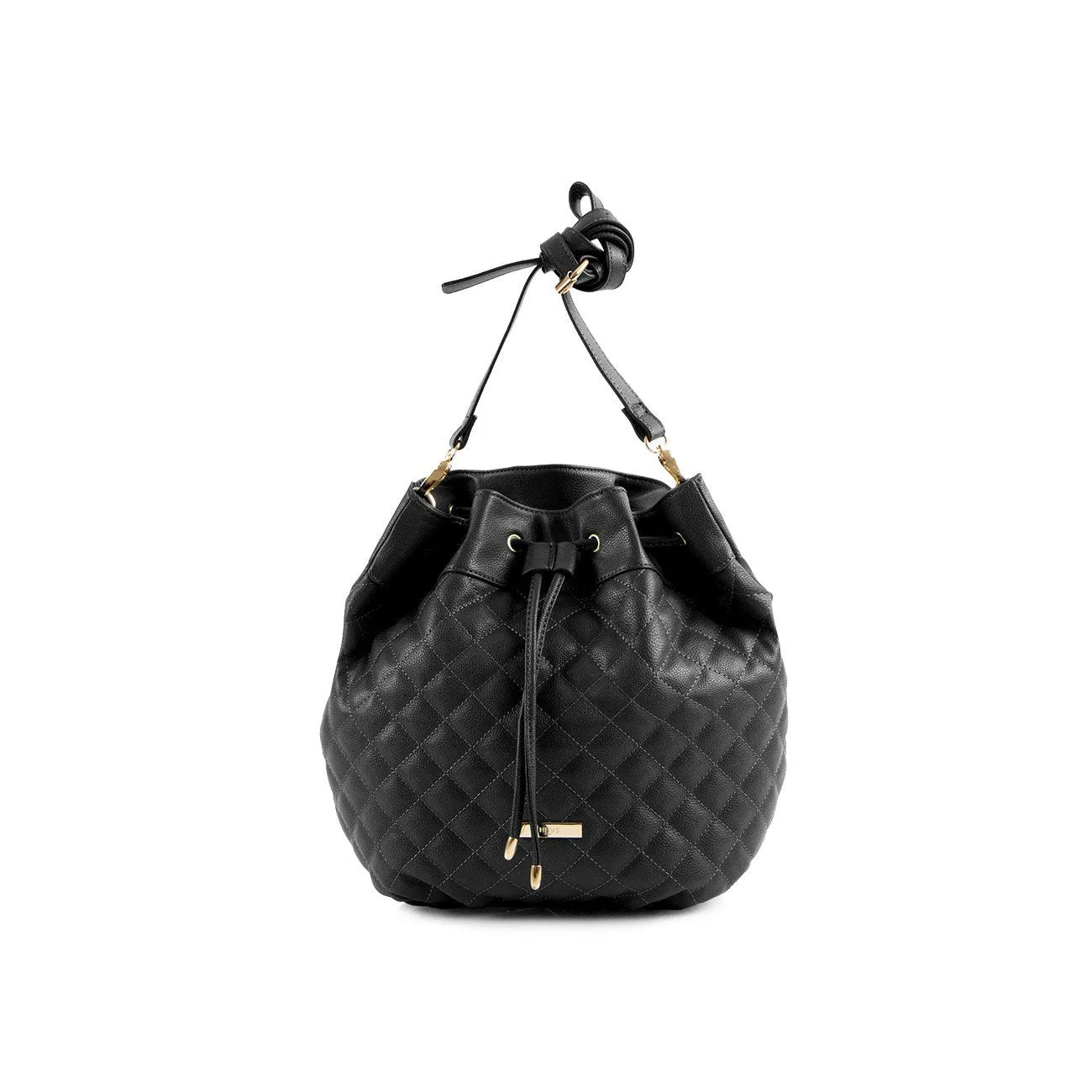 La Mode Quilted Drawstring - Black