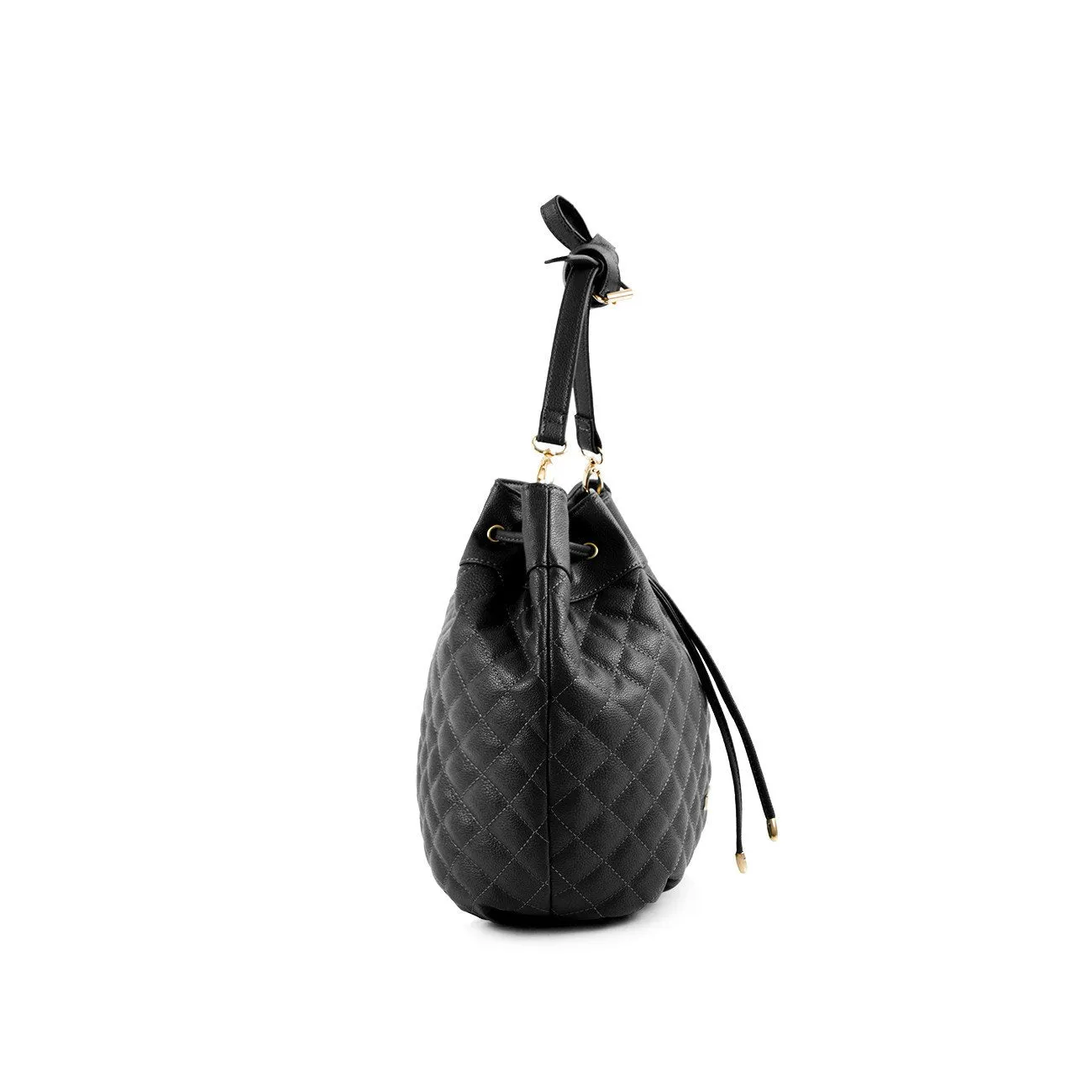 La Mode Quilted Drawstring - Black