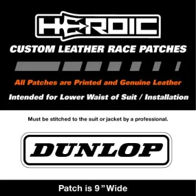 Leather Printed Patches - Dunlop Lower Back 9in - White