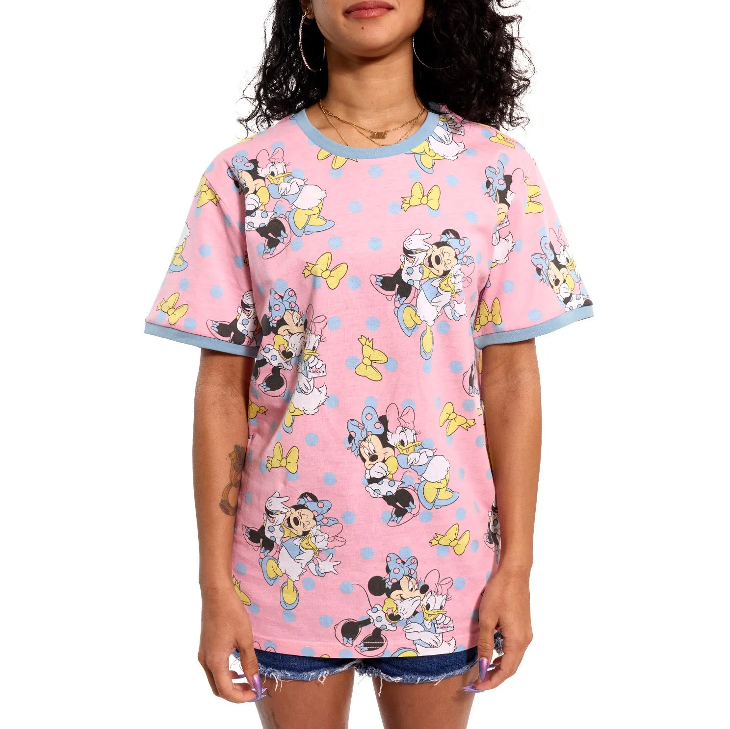 LF Minnie Daisy Dots Unisex Ringer Tee