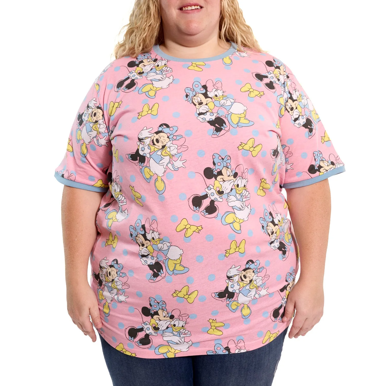 LF Minnie Daisy Dots Unisex Ringer Tee
