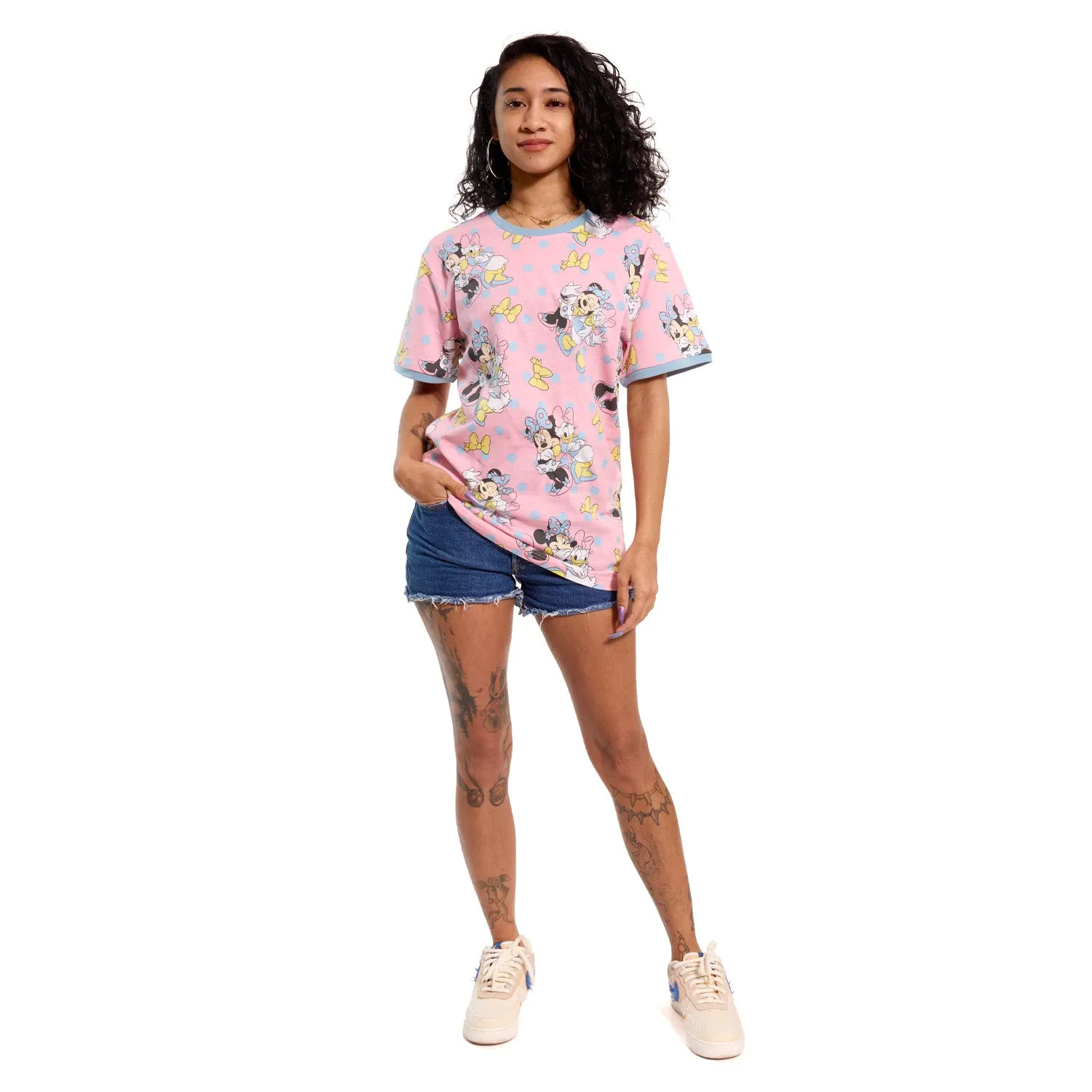LF Minnie Daisy Dots Unisex Ringer Tee