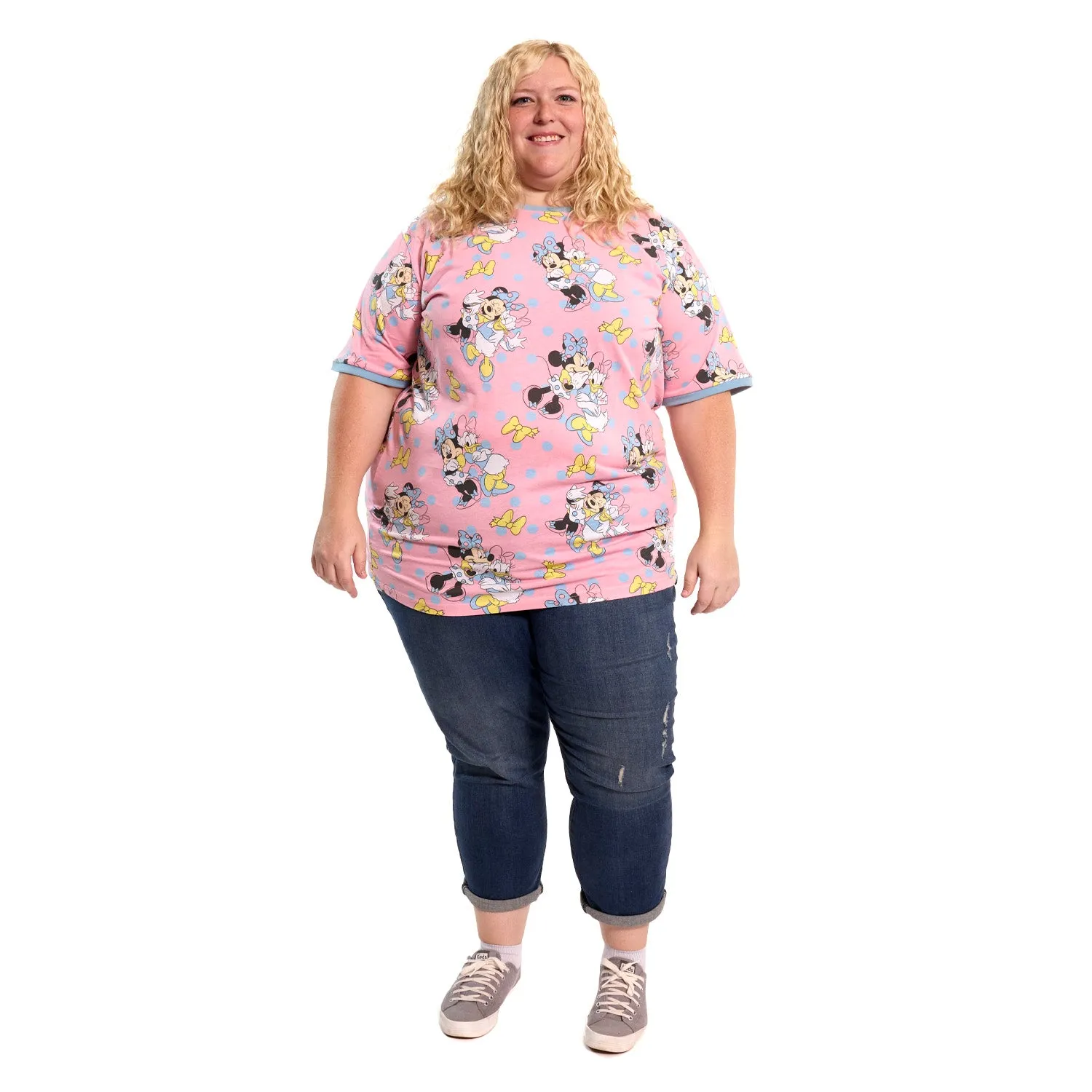 LF Minnie Daisy Dots Unisex Ringer Tee