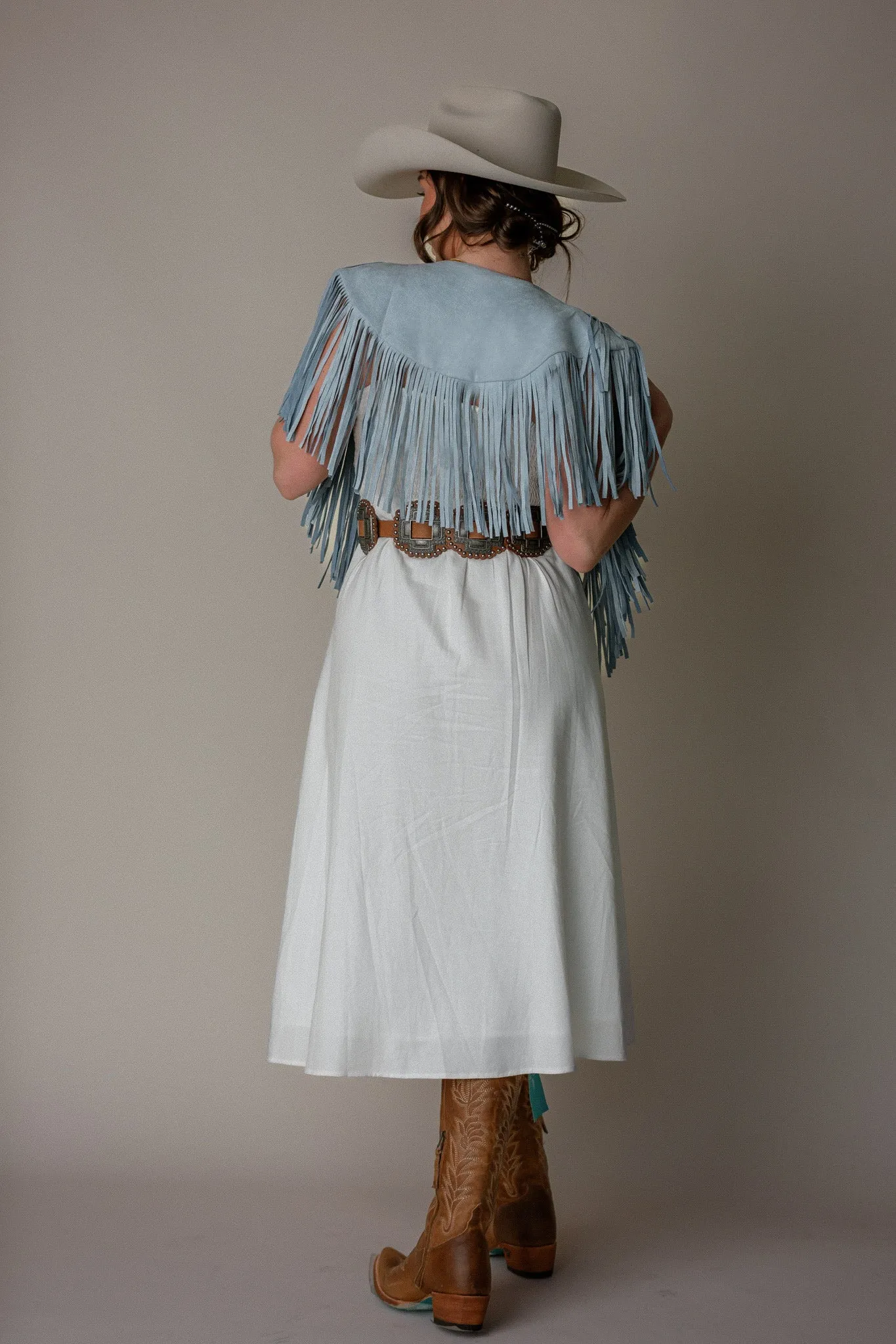 Light Blue Fringe Collar