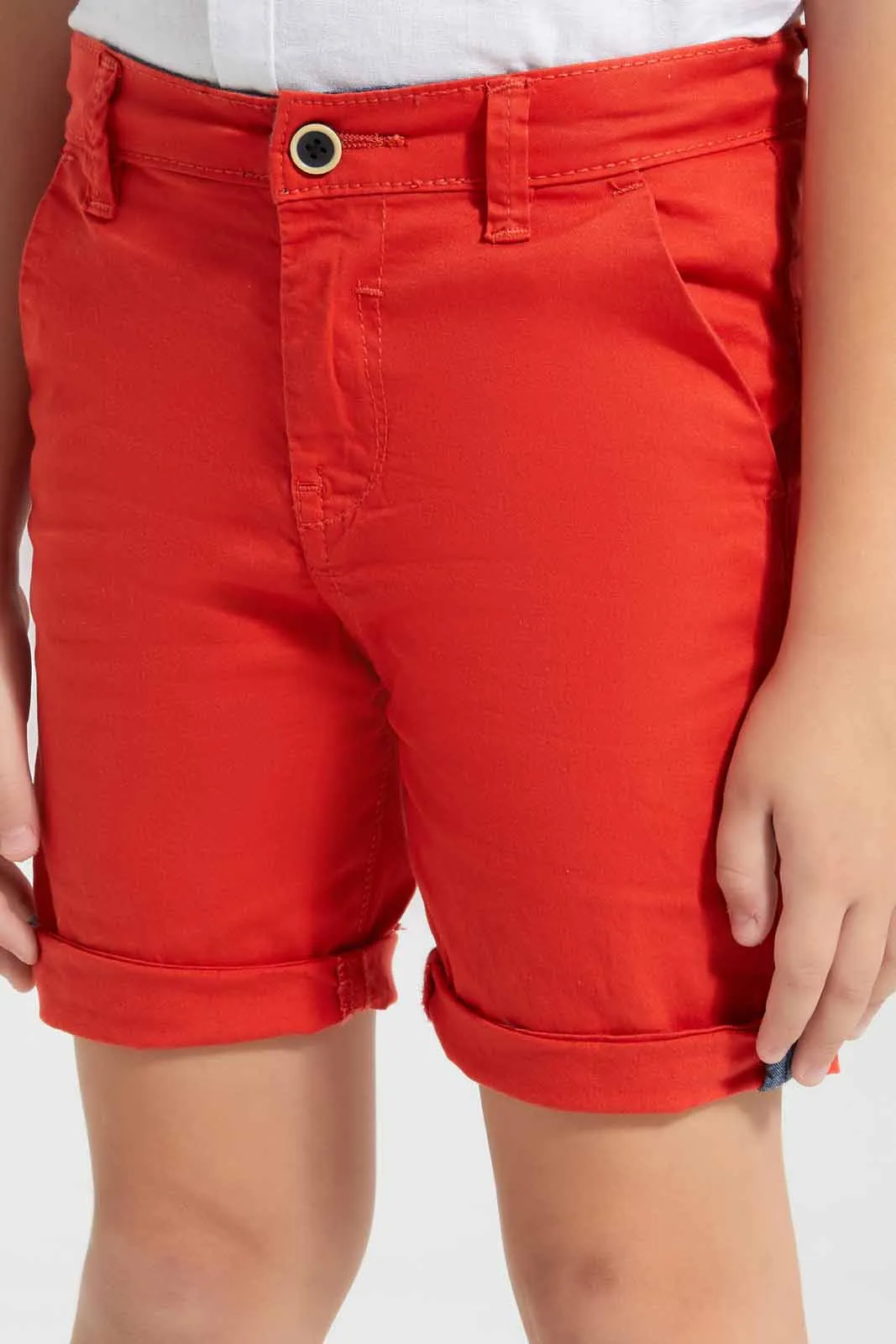 Red Chino Short