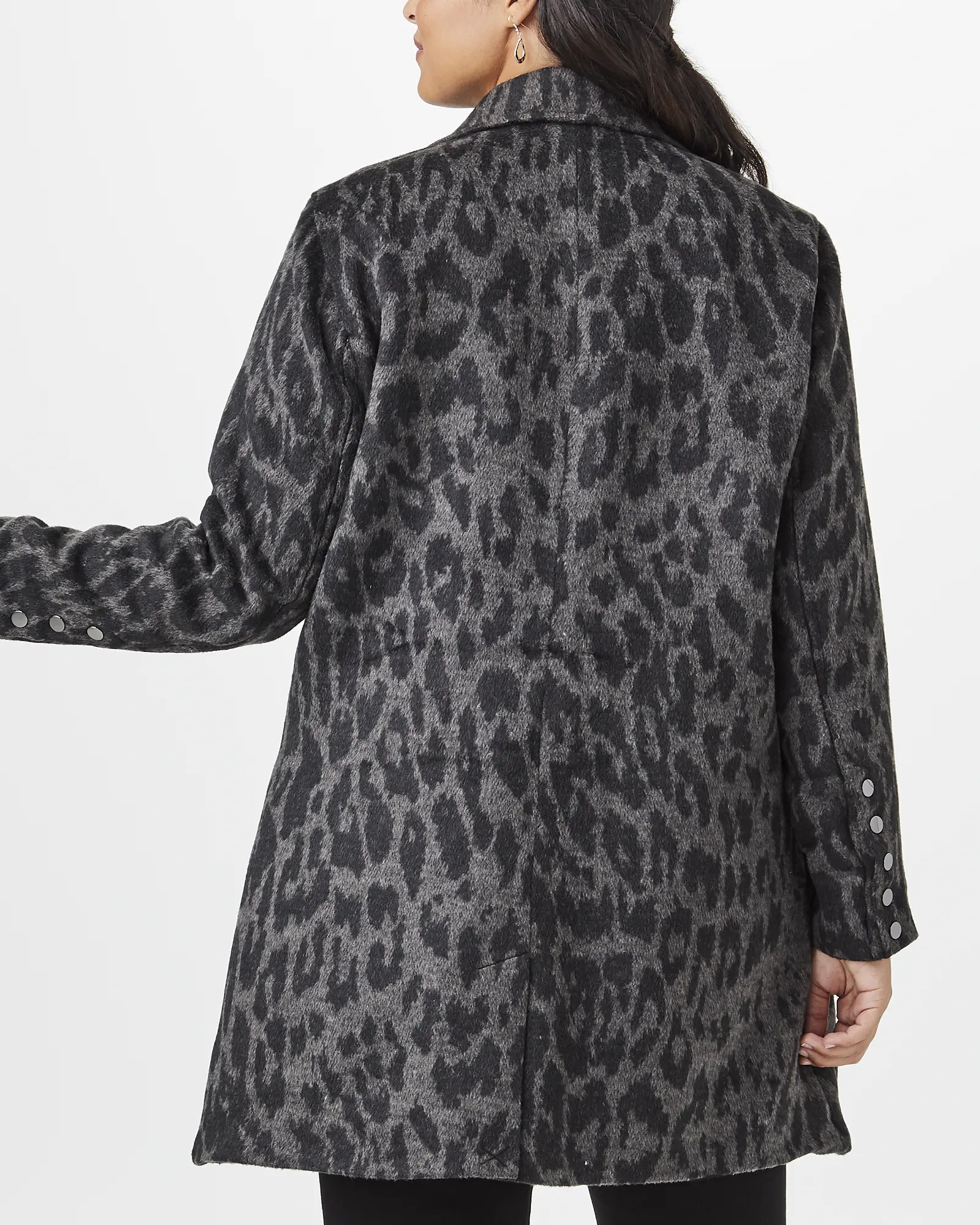 Rylee One-Button Coat | Light Grey / Black