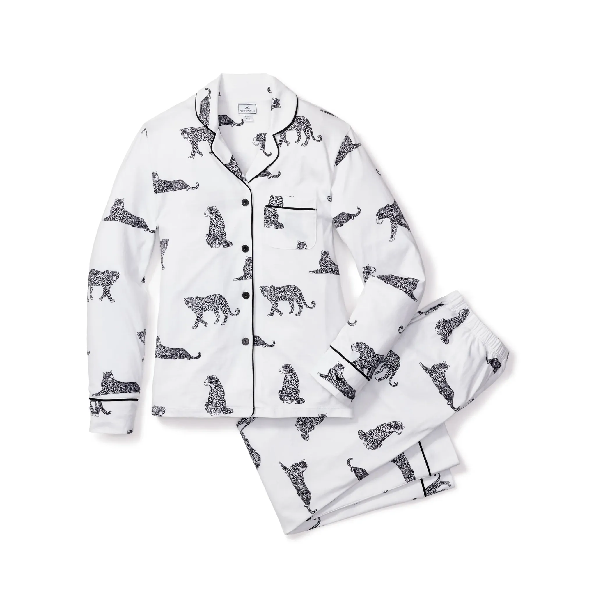 Women's Pima Cotton Panthère de Paris Long Sleeved PJ Sets
