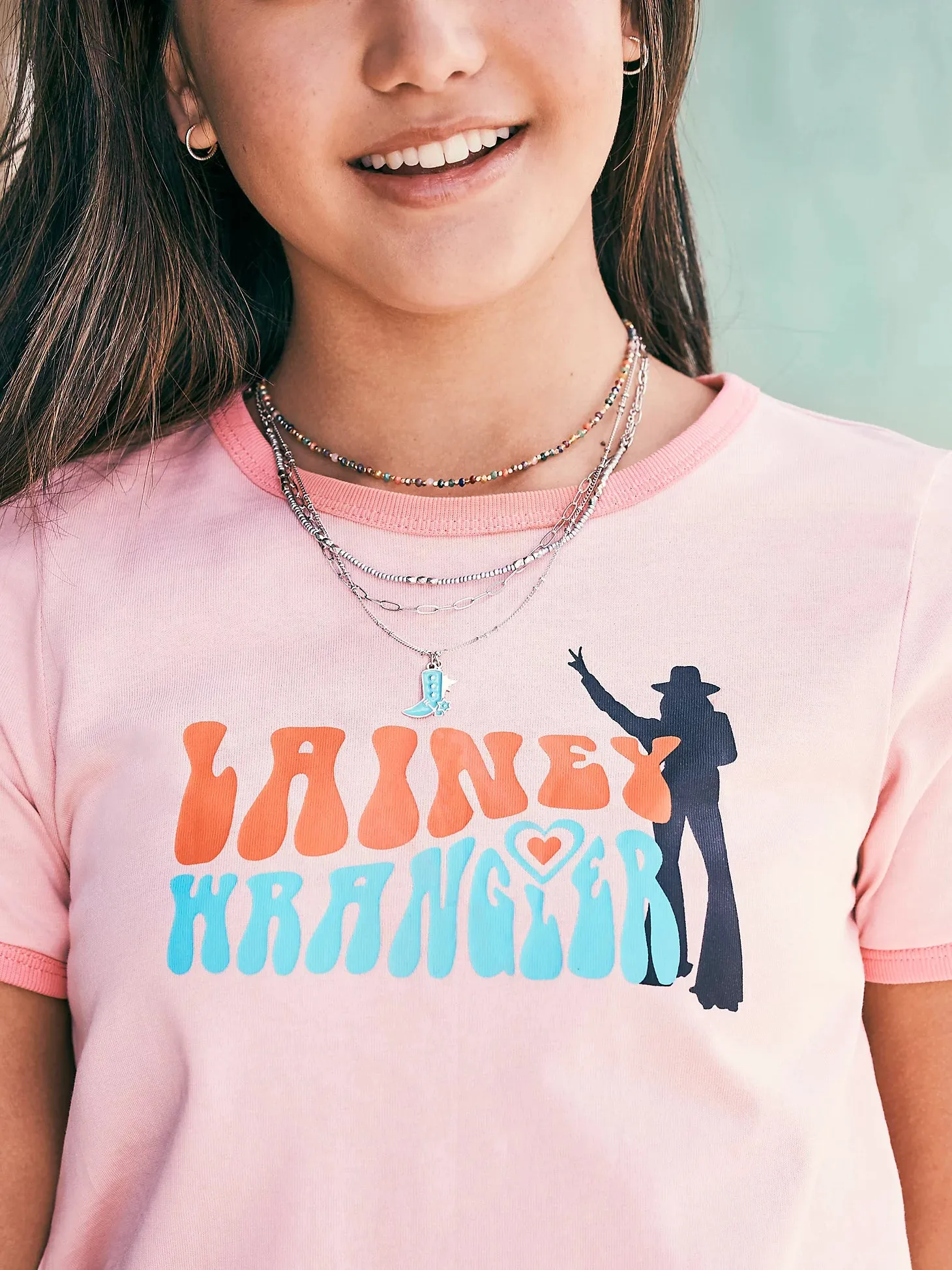 Wrangler® X Lainey Wilson Girls Slim Ringer Short Sleeve T-Shirt