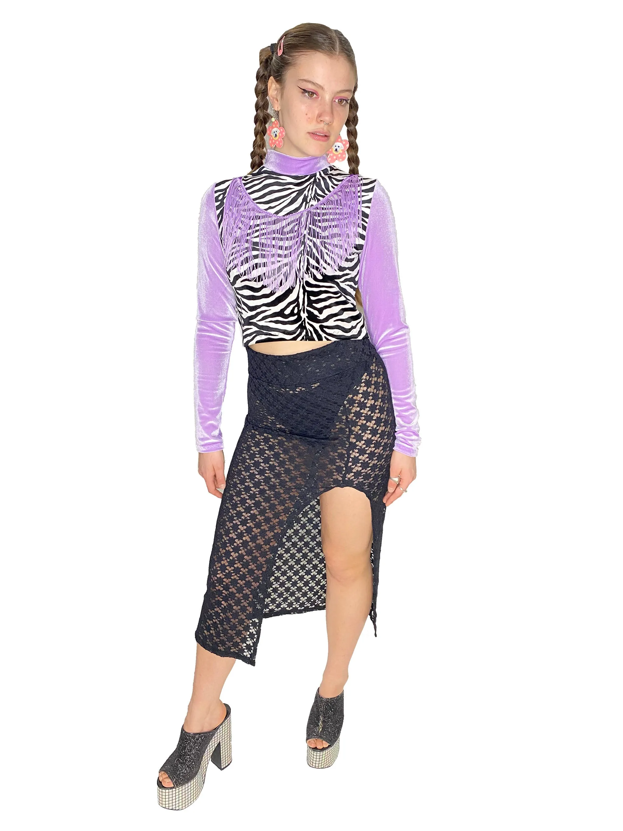 Zebra Fringe Dolly Top