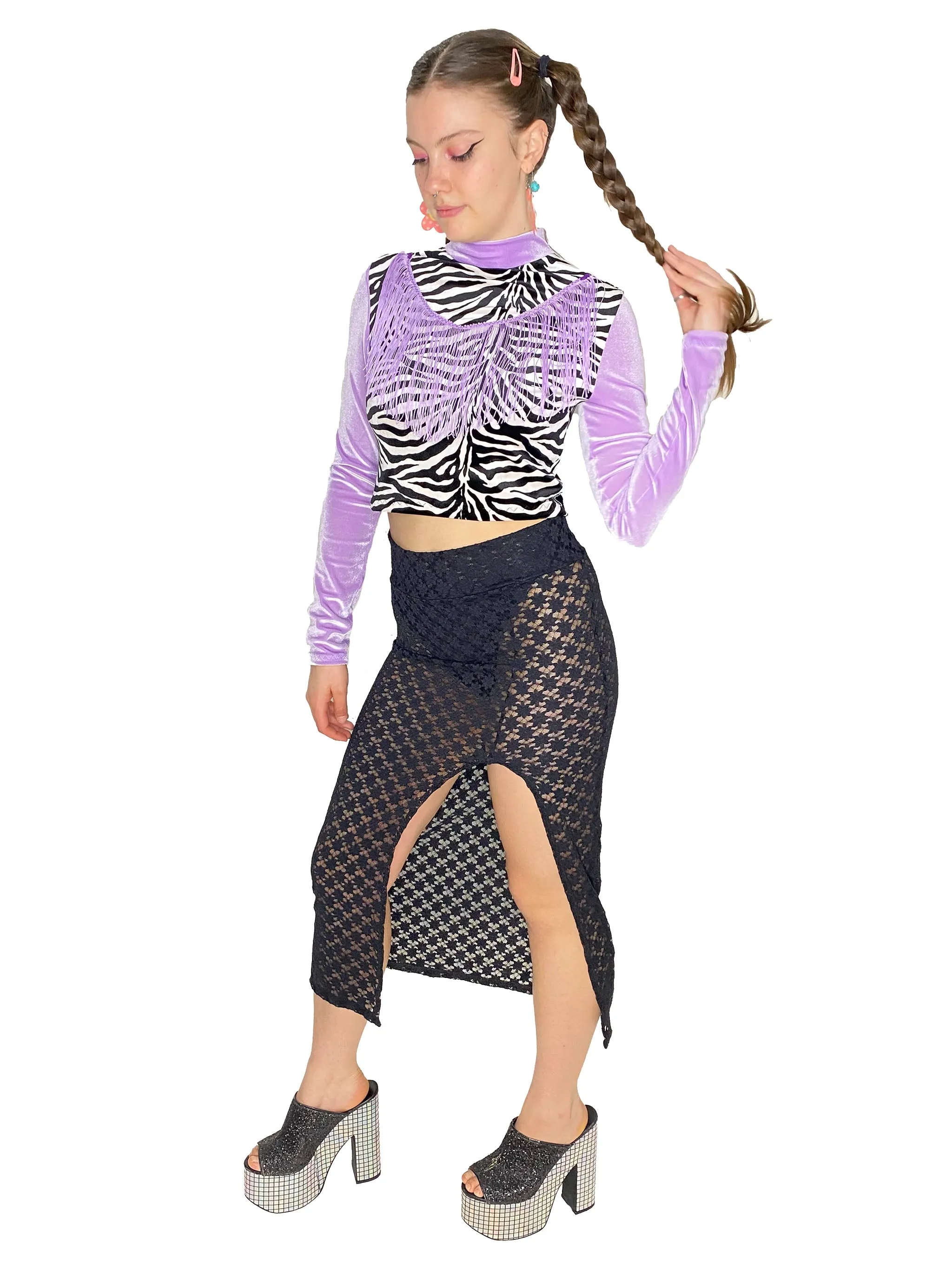 Zebra Fringe Dolly Top